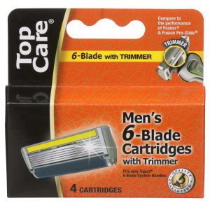 6-Blade with Trimmer Men's Razor Cartridges