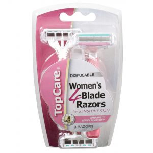4-Blade Women's Disposable Razors for Sensitive Skin