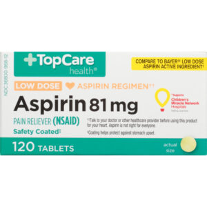Low Dose Aspirin Regimen 81 Mg Pain Reliever (Nsaid) Safety Coated Tablets