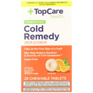 Cold Remedy Zincum Gluconicum Homeopathic Chewable Tablets  Citrus