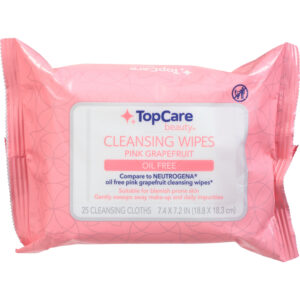 TopCare Beauty Oil Free Pink Grapefruit Cleansing Wipes 25 ea