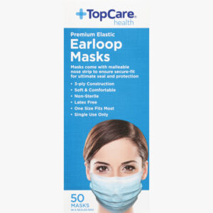TopCare Health Blue Premium Elastic Earloop Masks 50 ea