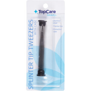 TopCare Beauty Splinter Tip Tweezers with Case 1 ea
