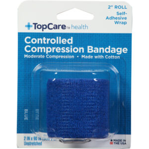 TopCare Health 2 Inch Roll Blue Unstretched Controlled Compression Bandage 1 ea