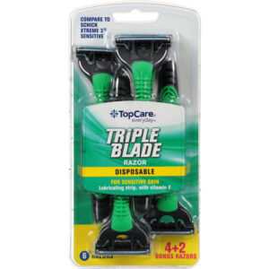 TopCare Everyday Triple Blade Disposable Razors 6 ea
