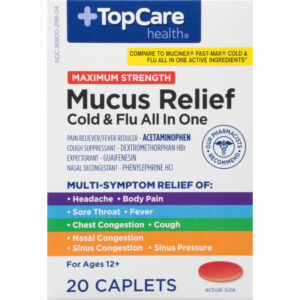TopCare Health Maximum Strength Mucus Relief 20 Caplets
