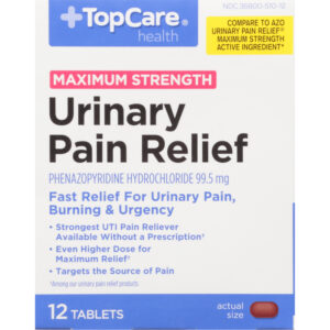 TopCare Health 99.5 mg Maximum Strength Urinary Pain Relief 12 Tablets