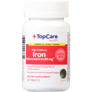 TopCare Health High Potency 65 mg Iron 125 Tablets