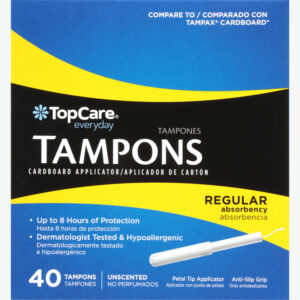 TopCare Everyday Regular Absorbency Unscented Tampons 40 ea