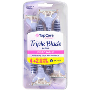 TopCare Everyday Disposable Triple Blade Razor 6 ea