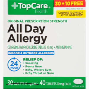 TopCare Health 10 mg Original Prescription Strength All Day Allergy 40 Tablets