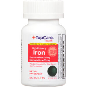 TopCare Health High Potency Iron 100 Tablets