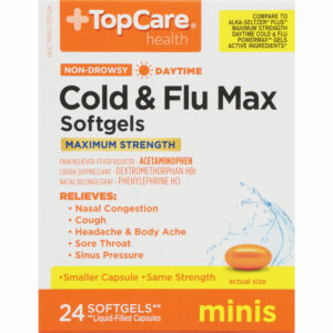 TopCare Health Non-Drowsy Daytime Maximum Strength Cold & Flu Max Minis 24 Softgels