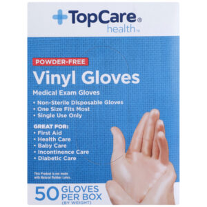 Powder-Free Vinyl Medical Exam Gloves  One Size Fits Most