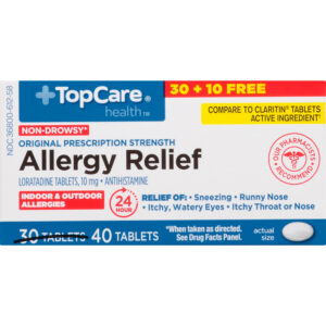 TopCare Health Non-Drowsy 10 mg Original Prescription Strength Allergy Relief 40 Tablets