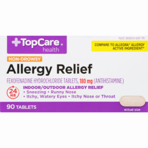 TopCare Health 180 mg Non-Drowsy Allergy Relief 90 Tablets