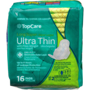 TopCare Everyday Size 2 Long Super Ultra Thin Pads with Flexi-Wings 16 ea