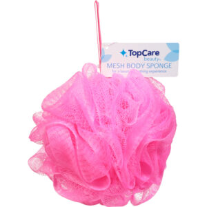 TopCare Beauty Bright Pink Mesh Body Sponge 1 ea