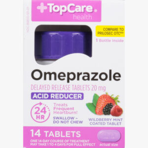 TopCare Health 20 mg Wildberry Mint Omeprazole 14 Tablets
