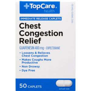 TopCare Health 400 mg Chest Congestion Relief 50 Caplets