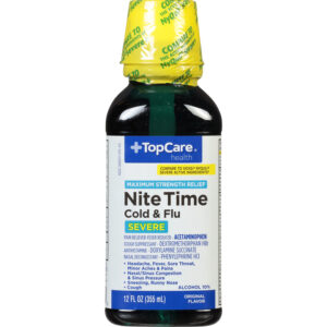 TopCare Health Severe Nite Time Maximum Strength Relief Original Flavor Cold & Flu 12 fl oz