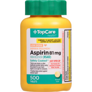 TopCare Health 81 mg Low Dose Aspirin 500 Tablets
