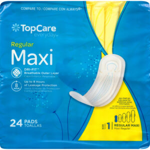 TopCare Everyday Size 1 Regular Maxi Pads 24 ea