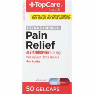 TopCare Health 500 mg Extra Strength Pain Relief 50 Gelcaps