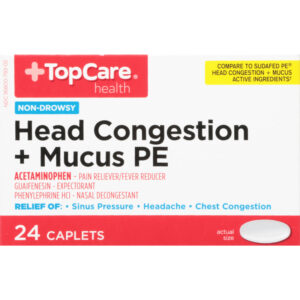 TopCare Health Non-Drowsy Head Congestion + Mucus PE 24 Caplets