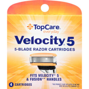 TopCare Everyday Velocity 5 5-Blade Razor Cartridges 4 ea