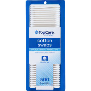 TopCare Everyday Paper Sticks Double-Tipped Cotton Swabs 500 ea