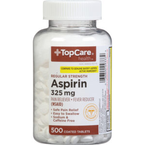 TopCare Health 325 mg Regular Strength Aspirin 500 Coated Tablets