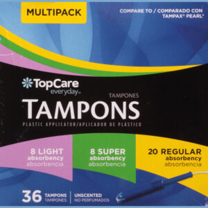 TopCare Everyday Multipack Light/Super/Regular Absorbency Unscented Plastic Tampons 36 ea