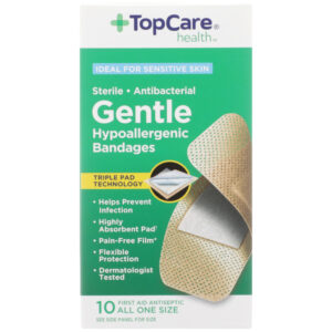 Antibacterial Gentle First Aid Antiseptic All One Size Hypoallergenic Bandages