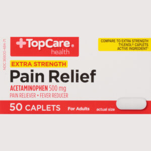 TopCare Health 500 mg Extra Strength Pain Relief 50 Caplets