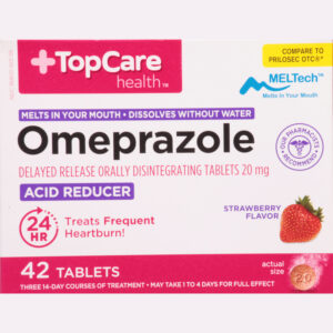 TopCare Health 20 mg Strawberry Flavor Omeprazole 42 Tablets
