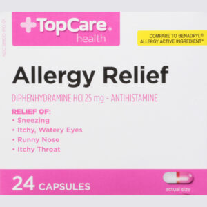 TopCare Health 25 mg Allergy Relief 24 Capsules