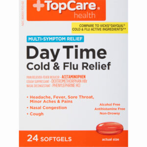 TopCare Health Multi-Symptom Relief Day Time Cold & Flu Relief 24 Softgels