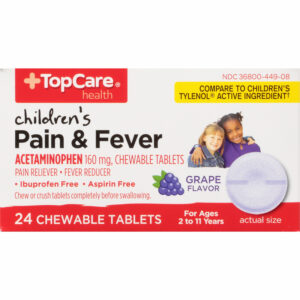 TopCare Health 160 mg Grape Flavor Children's Pain & Fever 24 Tablets