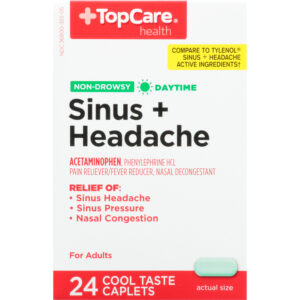 TopCare Health Daytime Non-Drowsy Sinus + Headache 24 Caplets