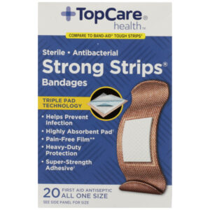 Strong Strips  Sterile Antibacterial First Aid Antiseptic All One Size Bandages