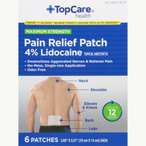 TopCare Health Maximum Strength 4% Lidocaine Pain Relief Patch 6 ea
