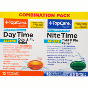 TopCare Health Combination Pack Day Time/Nite Time Severe Cold & Flu Relief 24 Softgels