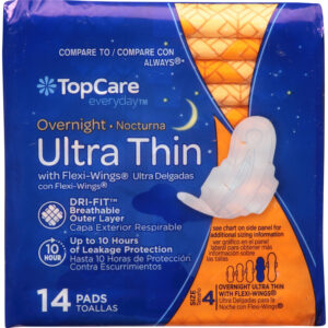 TopCare Everyday Overnight Ultra Thin With Flexi-Wings Pads 14 ea