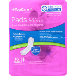 TopCare Health Long Moderate Absorbency Pads for Women 16 ea