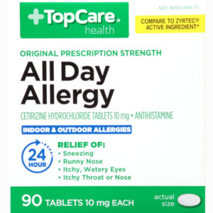 TopCare Health 10 mg Original Prescription Strength All Day Allergy 90 Tablets