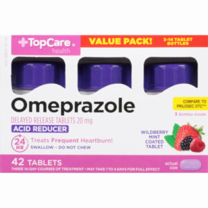 TopCare Health Value Pack Wildberry Mint Omeprazole Delayed Release 20 mg 42 Tablets