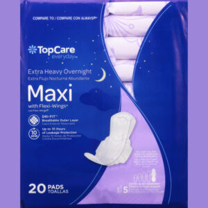 TopCare Everyday Size 5 Extra Heavy Overnight With Flexi-Wings Maxi Pads 20 ea