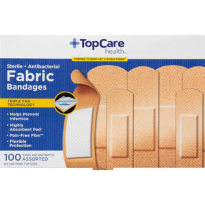 TopCare Health Fabric Sterile Antibacterial Bandages 100 ea