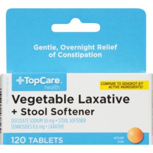 TopCare Health Vegetable Laxative + Stool Softener 120 Tablets